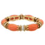 Vintage Van Cleef & Arpels Coral and Diamond Bracelet