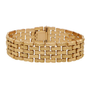 Vintage Italian Chevron Bricklink Bracelet in Rose Gold