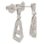 Art Deco Inspired Diamond Drop Earrings in White Gold