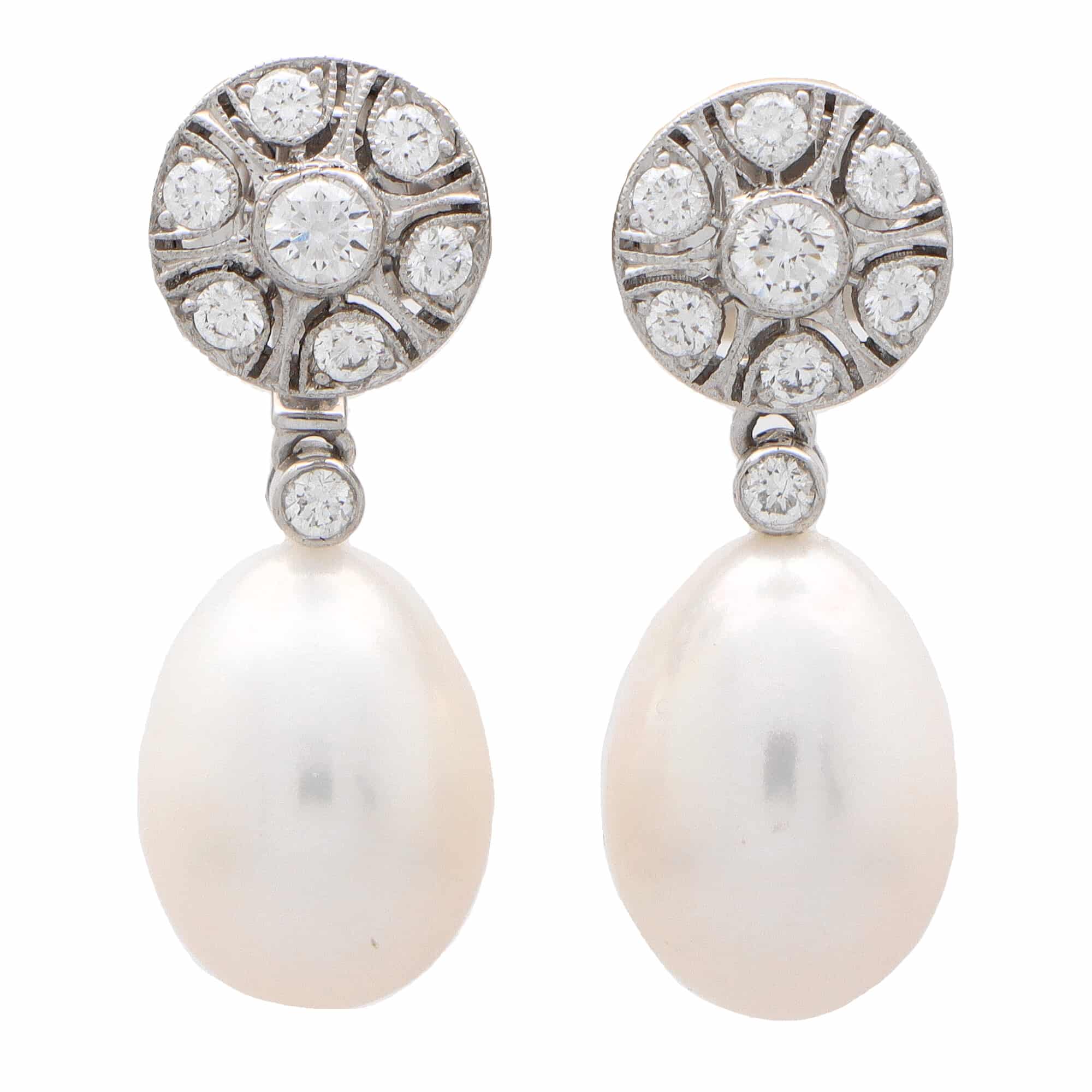 Convertible Pearl and Diamond Drop Stud Earrings at Susannah Lovis ...