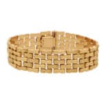 Vintage Italian Chevron Bricklink Bracelet in Rose Gold