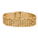 Vintage Italian Chevron Bricklink Bracelet in Rose Gold