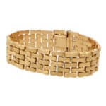 Vintage Italian Chevron Bricklink Bracelet in Rose Gold