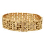 Vintage Italian Chevron Bricklink Bracelet in Rose Gold