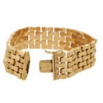 Vintage Italian Chevron Bricklink Bracelet in Rose Gold