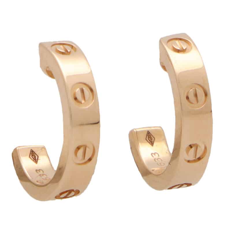 Vintage Cartier Love Mini Hoop Earrings