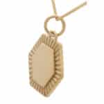 Hexagonal Disc Pendant in Solid 9k Gold