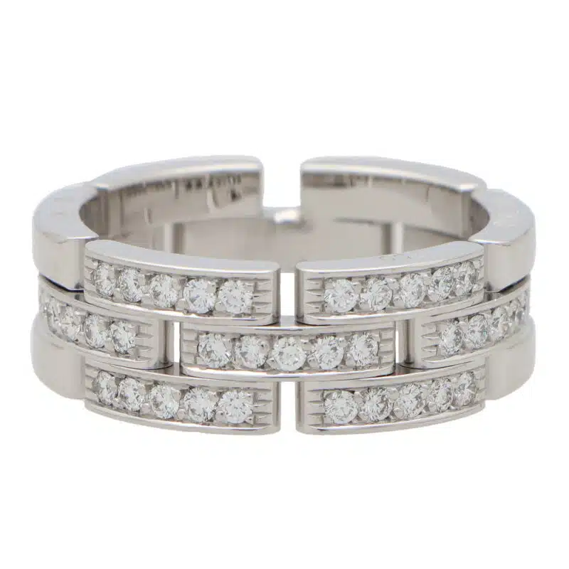 Vintage Cartier Half Diamond Maillon Panthère Ring