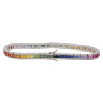 Rainbow Sapphire and Diamond Tennis Line Bracelet