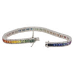 Rainbow Sapphire and Diamond Tennis Line Bracelet