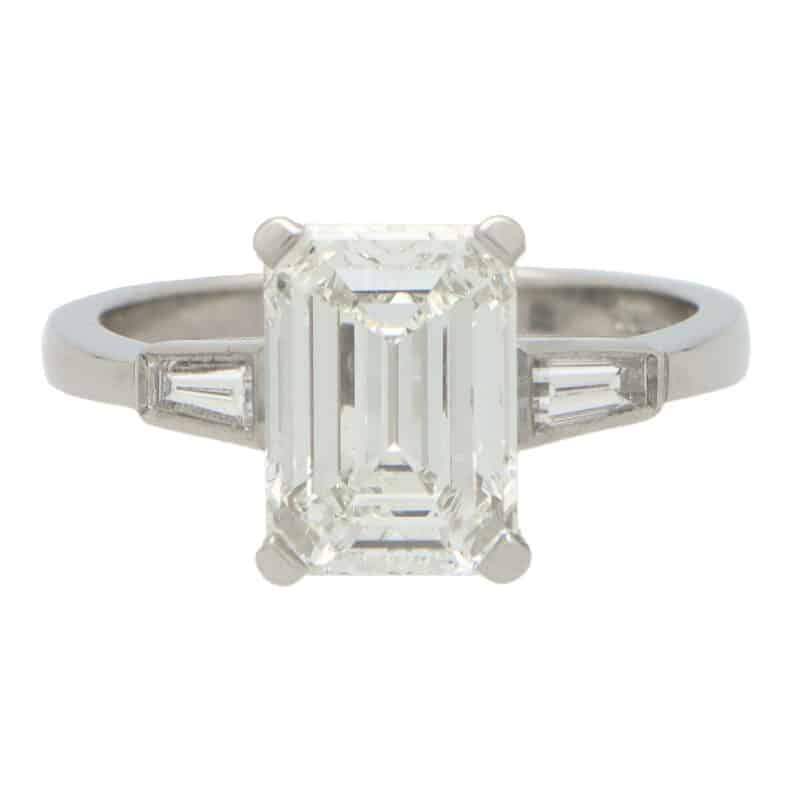 Certified Emerald Cut Diamond Ring