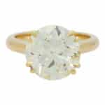 Certified 7.01 Old Cut Diamond Solitaire Ring