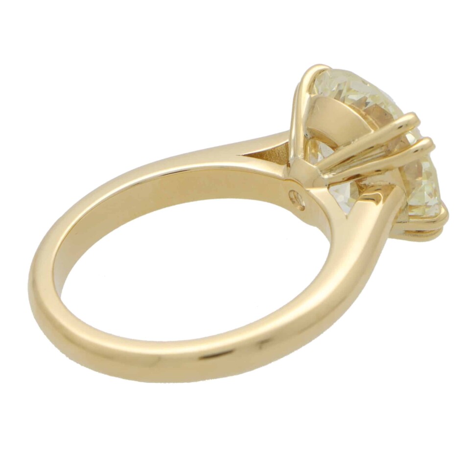 Certified 7.01 Old Cut Diamond Solitaire Ring