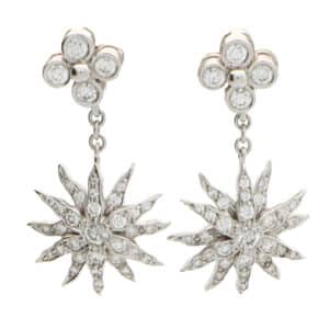 Vintage Tiffany & Co. ‘Lace Sunburst’ Diamond Drop Earrings
