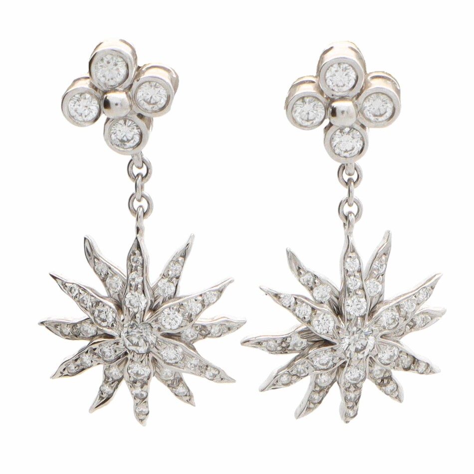 Vintage Tiffany & Co. ‘Lace Sunburst’ Diamond Drop Earrings