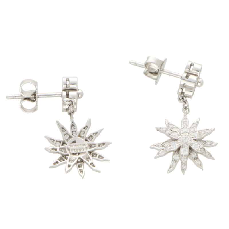 Vintage Tiffany & Co. ‘Lace Sunburst’ Diamond Drop Earrings