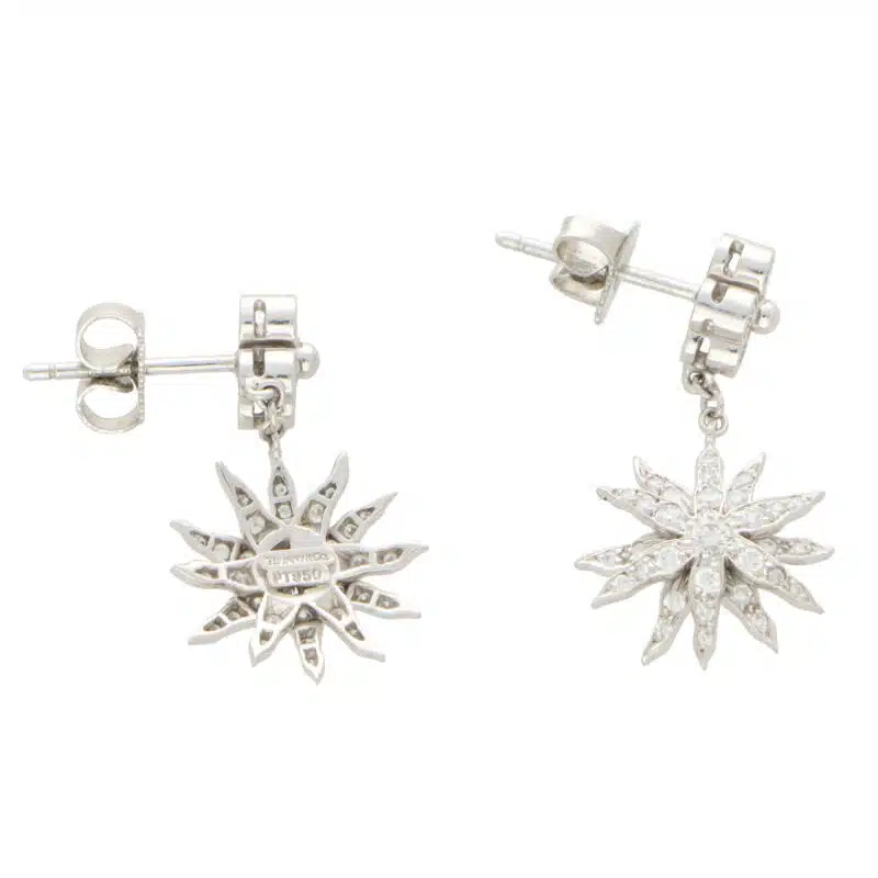 Vintage Tiffany & Co. ‘Lace Sunburst’ Diamond Drop Earrings