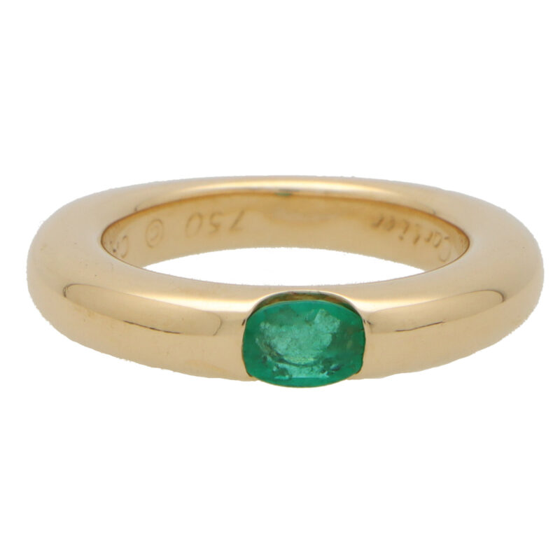 Vintage Cartier Ellipse Emerald Band Ring