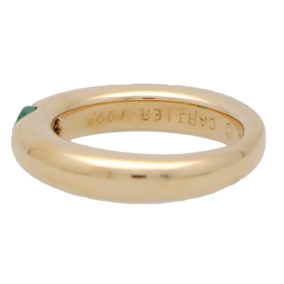 Vintage Cartier Ellipse Emerald Band Ring