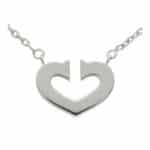 Vintage Cartier Open Double C Heart Pendant Necklace