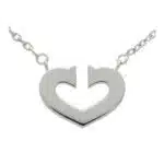 Vintage Cartier Open Double C Heart Pendant Necklace