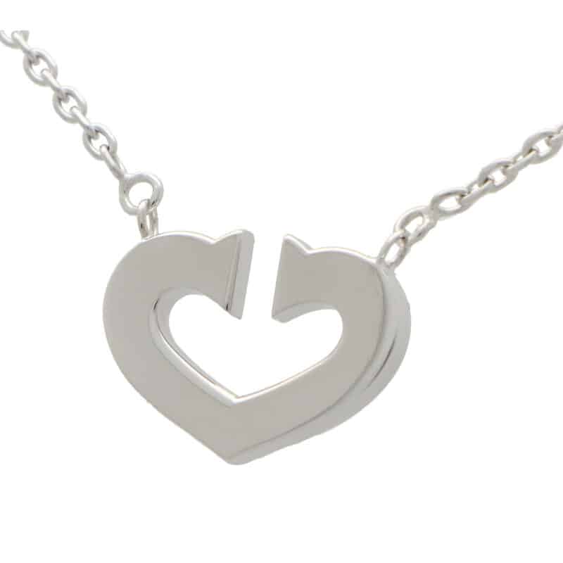 Vintage Cartier Open Double C Heart Pendant Necklace