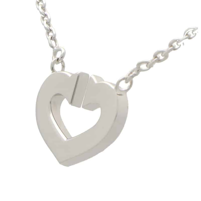 Vintage Cartier Open Double C Heart Pendant Necklace