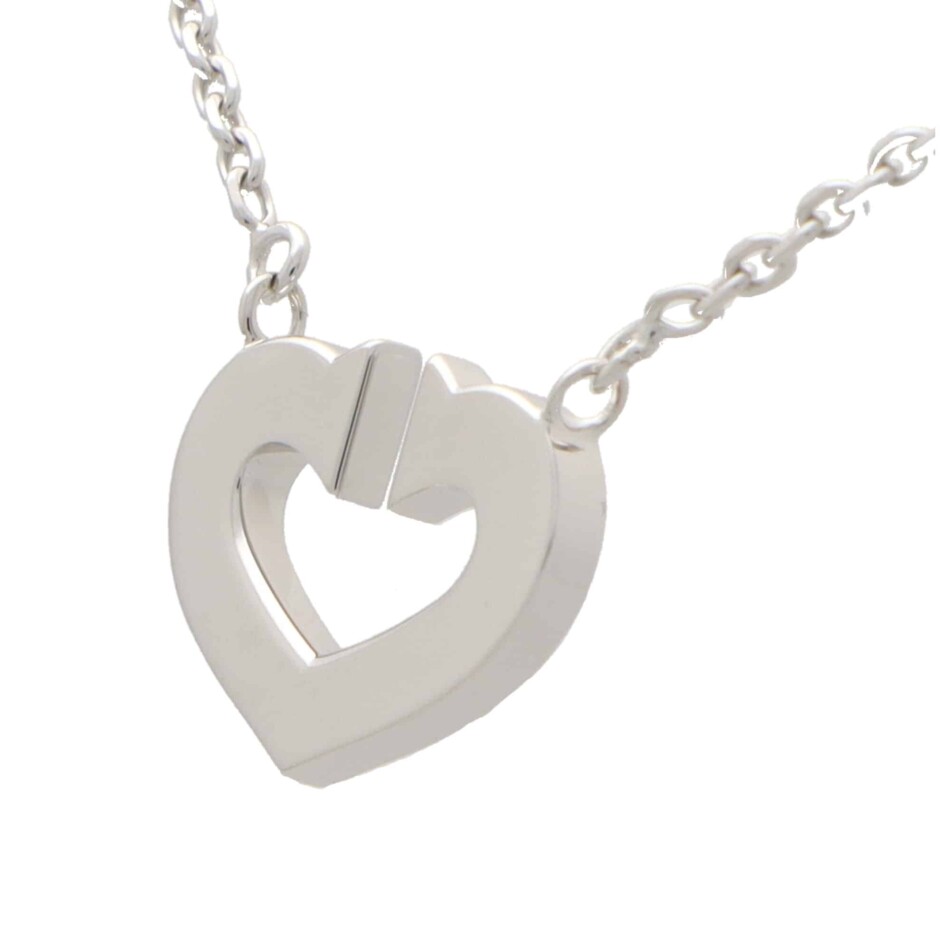 Vintage Cartier Open Double C Heart Pendant Necklace