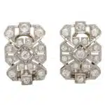 Late Art Deco Diamond Panel Earrings