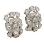 Late Art Deco Diamond Panel Earrings
