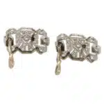 Late Art Deco Diamond Panel Earrings