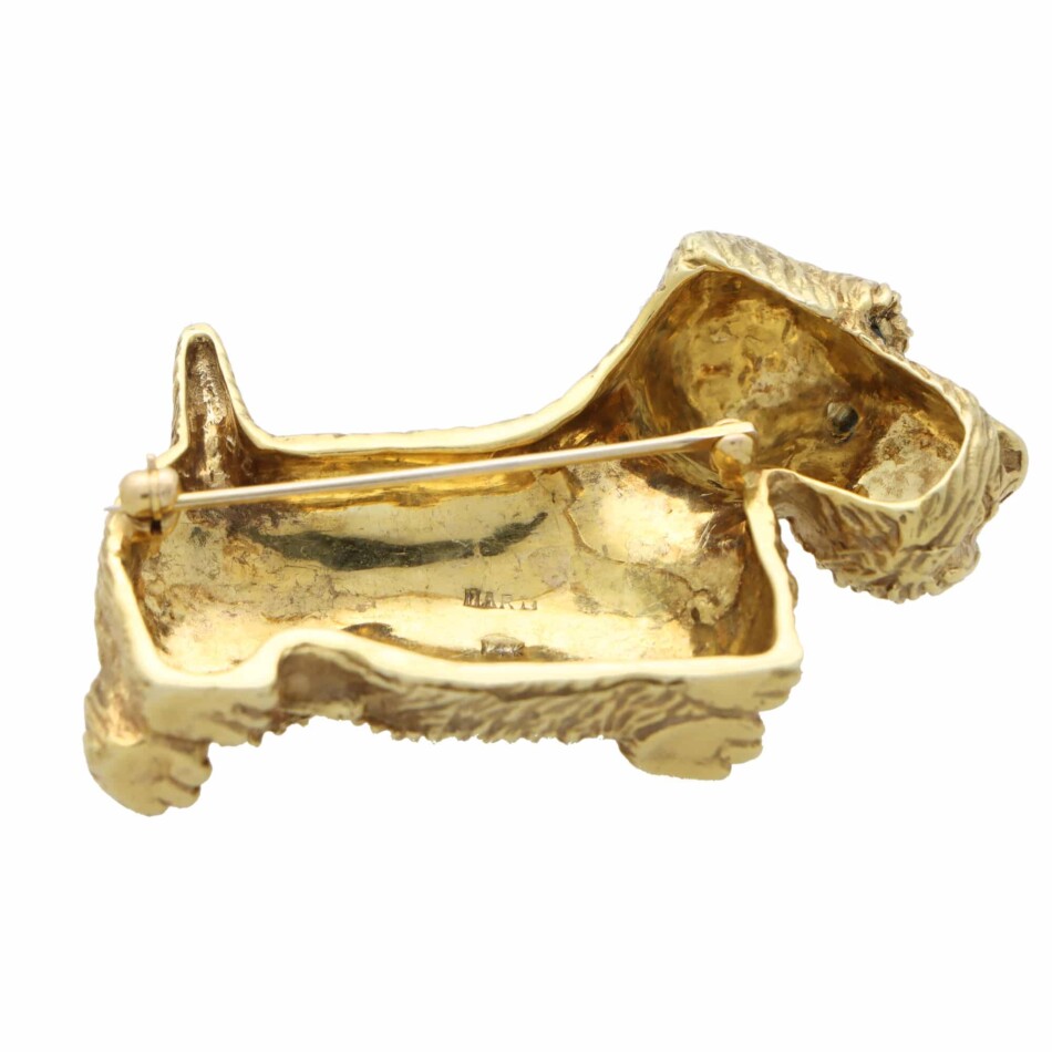 Sapphire Eyed Sealyham Terrier Dog Brooch