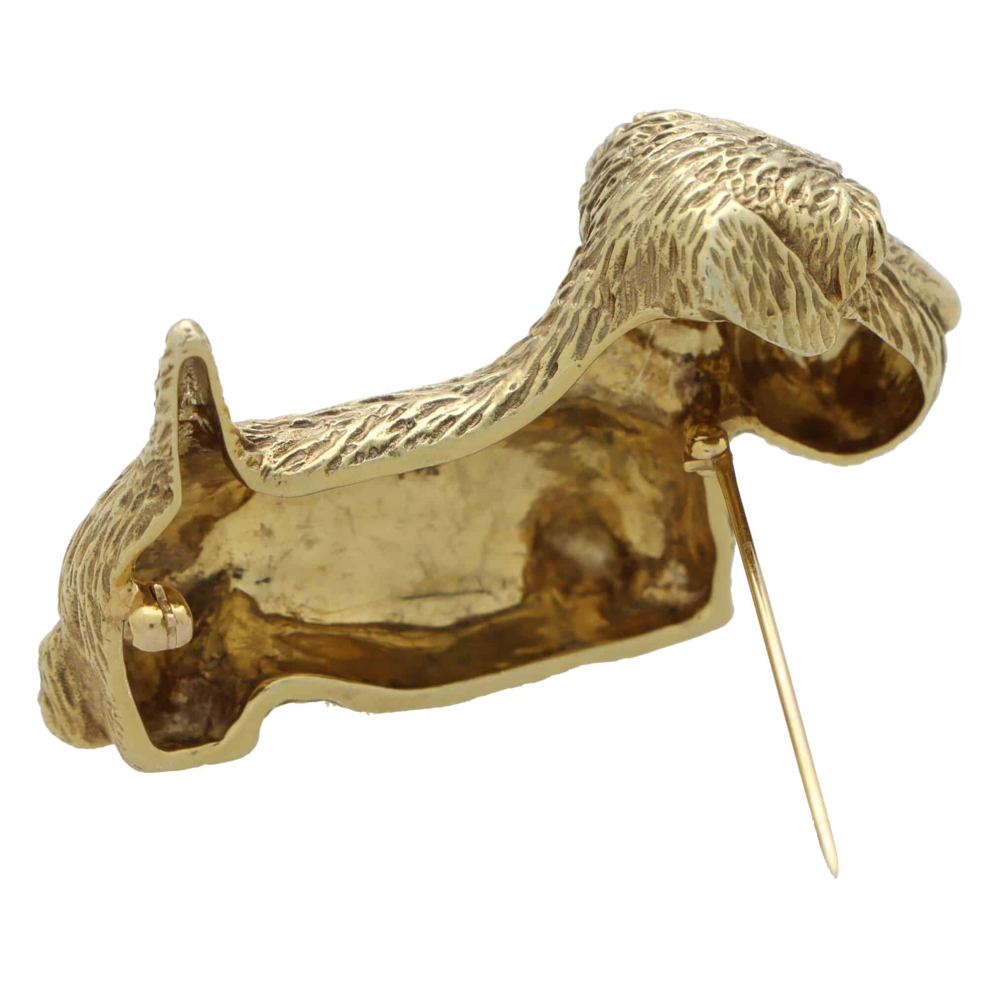 14ct gold bull bear tie pin at Susannah Lovis Jewellers