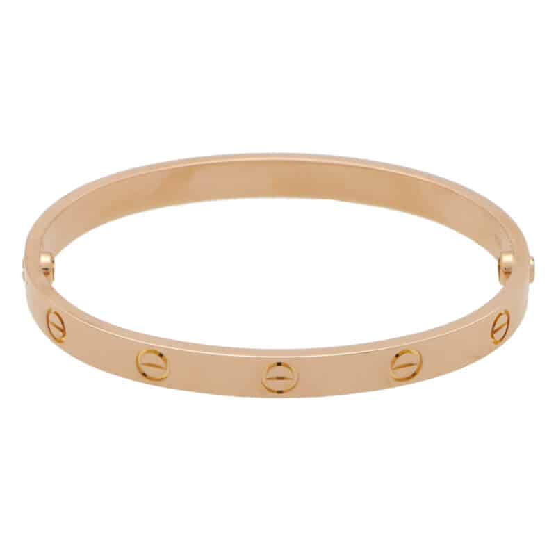 Vintage Cartier Rose Gold Love Bangle, Size 17