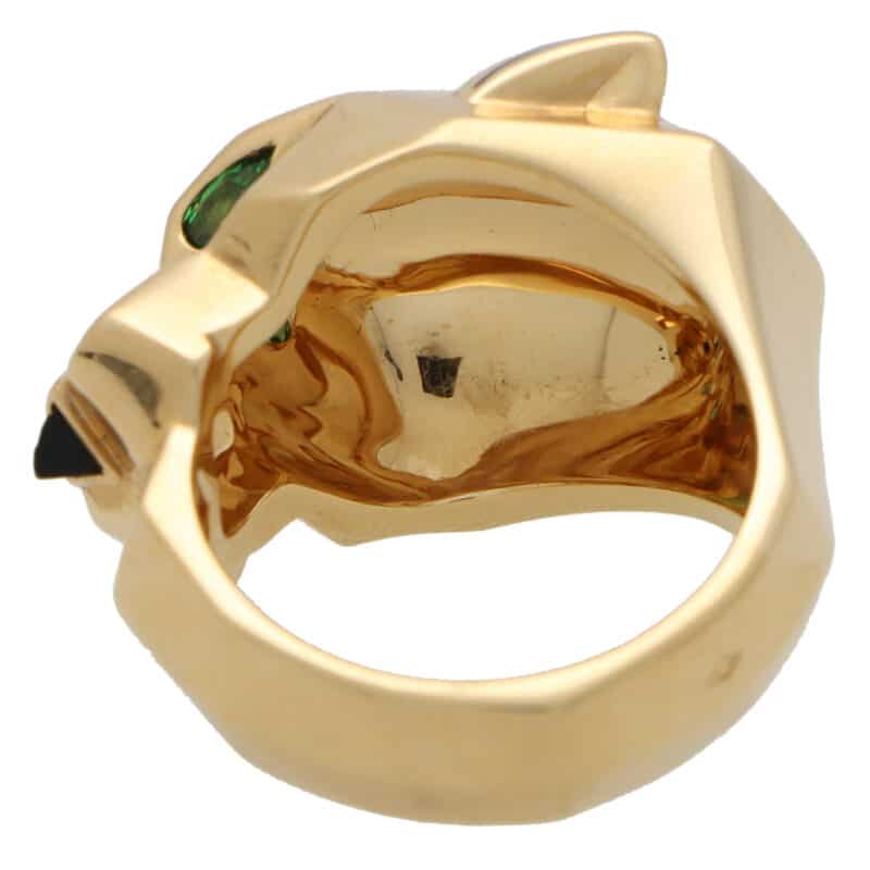 Vintage Panthère de Cartier Ring With Tsavorites and Lacquer