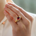 Vintage Bulgari Tourmaline and Diamond Bypass Ring