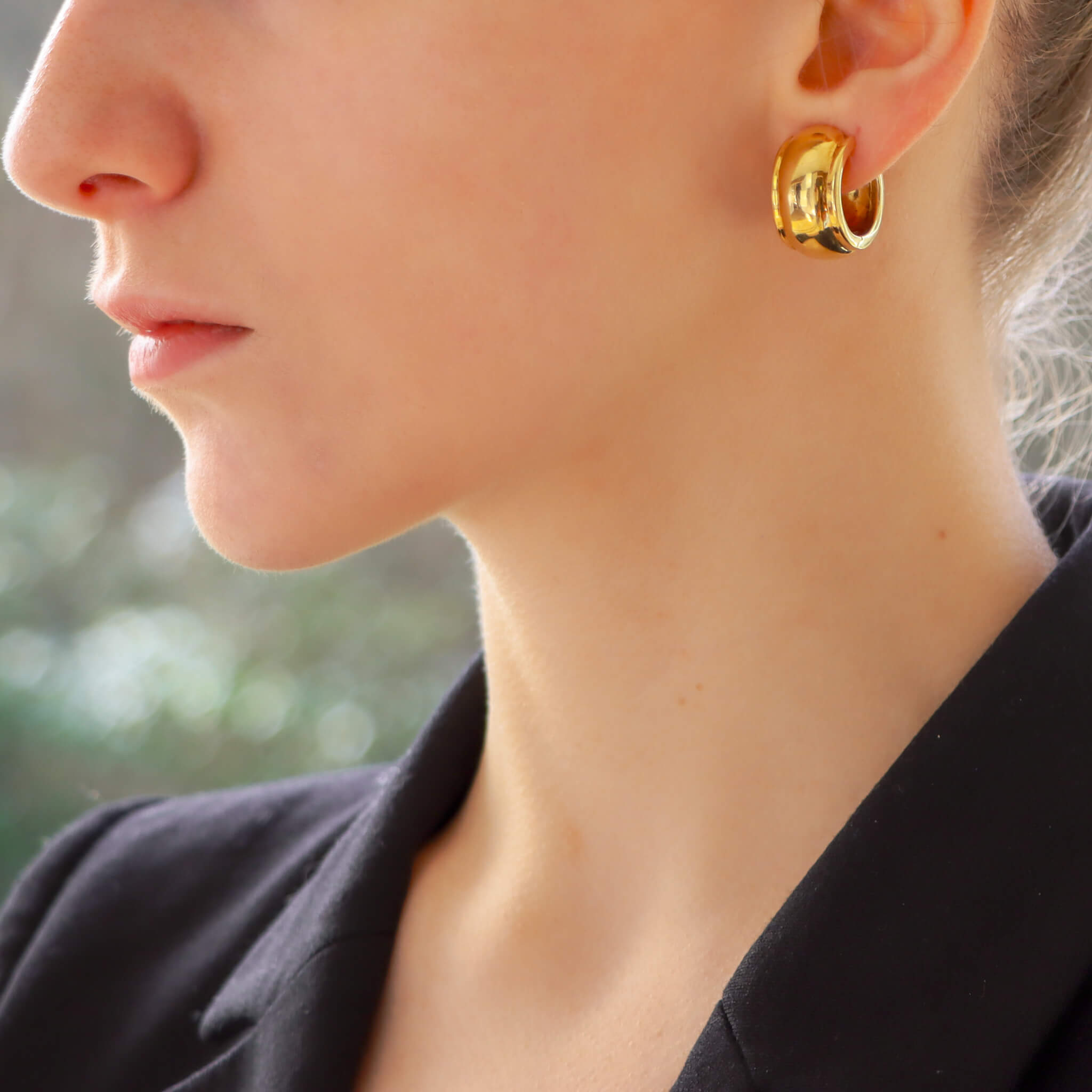 Vintage Tiffany Co. Chunky Dome Hoop Earrings