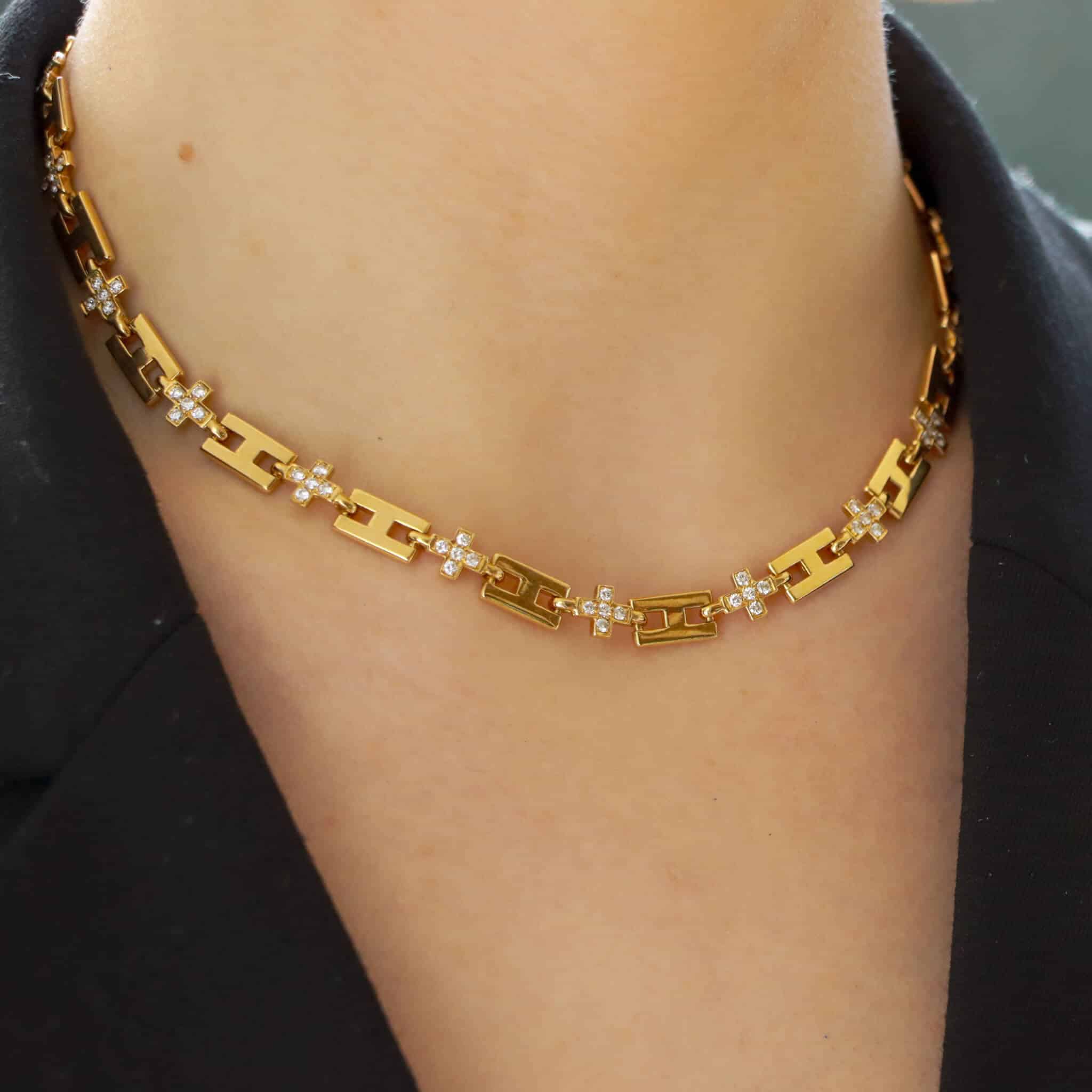 Vintage Herm s Diamond Chain Link Necklace at Susannah Lovis Jewellers