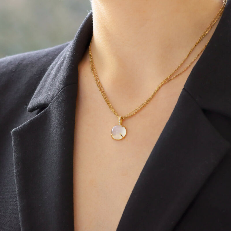 Vintage Moonstone and Diamond Pendant