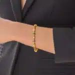 Vintage Charles Krypell Diamond, Sapphire and Emerald Bracelet
