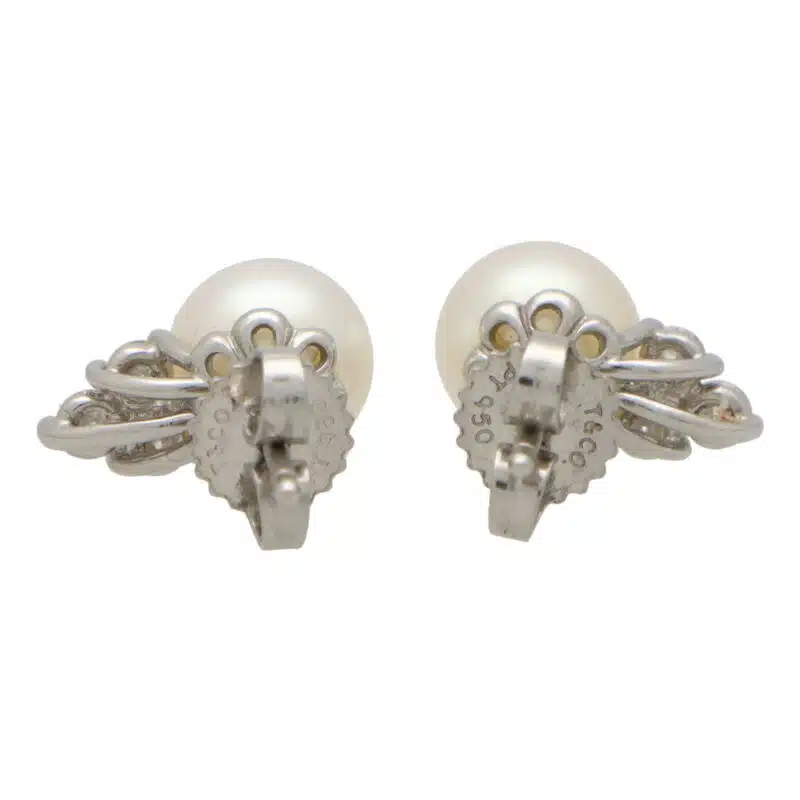 Vintage Tiffany & Co. Pearl and Diamond Trio Stud Earrings