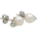 Vintage Tiffany & Co. Pearl and Diamond Trio Stud Earrings