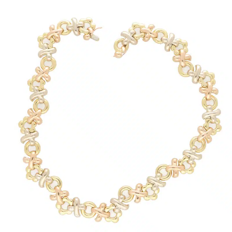 Vintage Garrard Tri-coloured Chunky Necklace