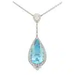 Vintage Tiffany & Co. Aquamarine and Diamond Drop Necklace