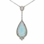 Vintage Tiffany & Co. Aquamarine and Diamond Drop Necklace