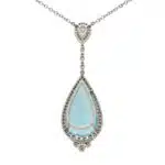 Vintage Tiffany & Co. Aquamarine and Diamond Drop Necklace