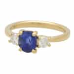 Sapphire and Diamond Three Stone Ring