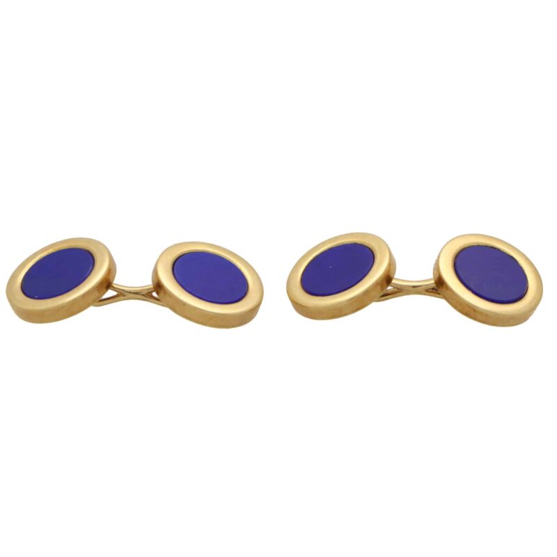 Vintage Tiffany & Co. Lapis Lazuli Round Cufflinks