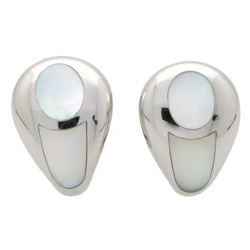Vintage Mauboussin Paris Mother of Pearl Clip-on Earrings