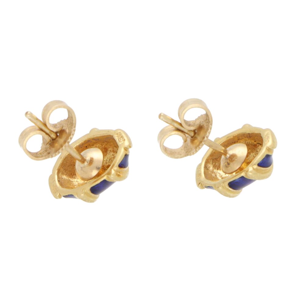 Vintage Jean Schlumberger for Tiffany & Co. Blue Enamel Earrings